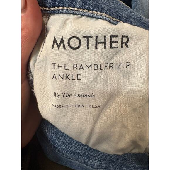 MOTHER Jeans Rambler Ankle Wide Leg Zip Crop 30 We the Animals Stretch Casual - Picture 9 of 14